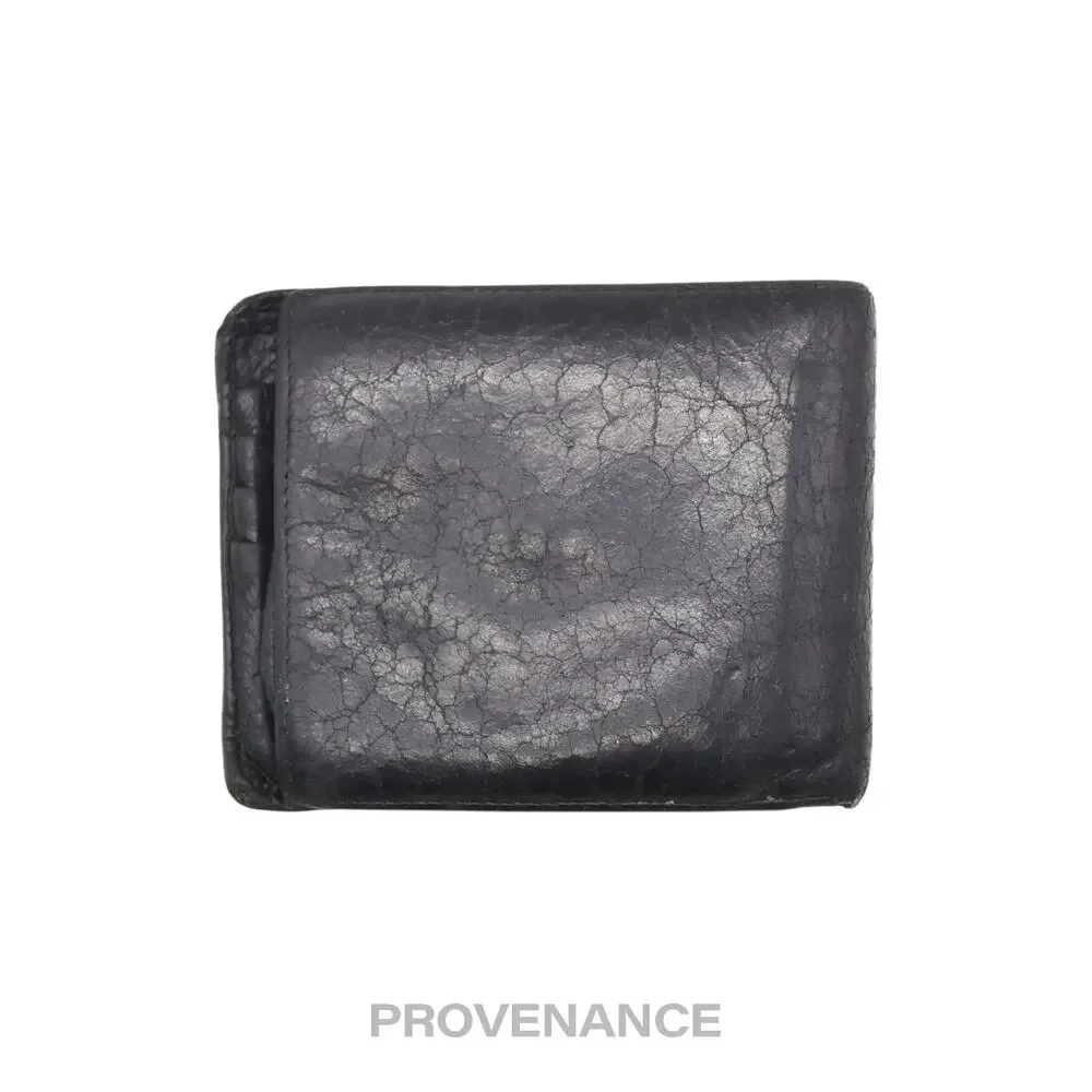🔴 Balenciaga Screw Stud Bifold Wallet - Black Lambskin
